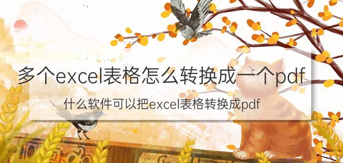 多个excel表格怎么转换成一个pdf 什么软件可以把excel表格转换成pdf？